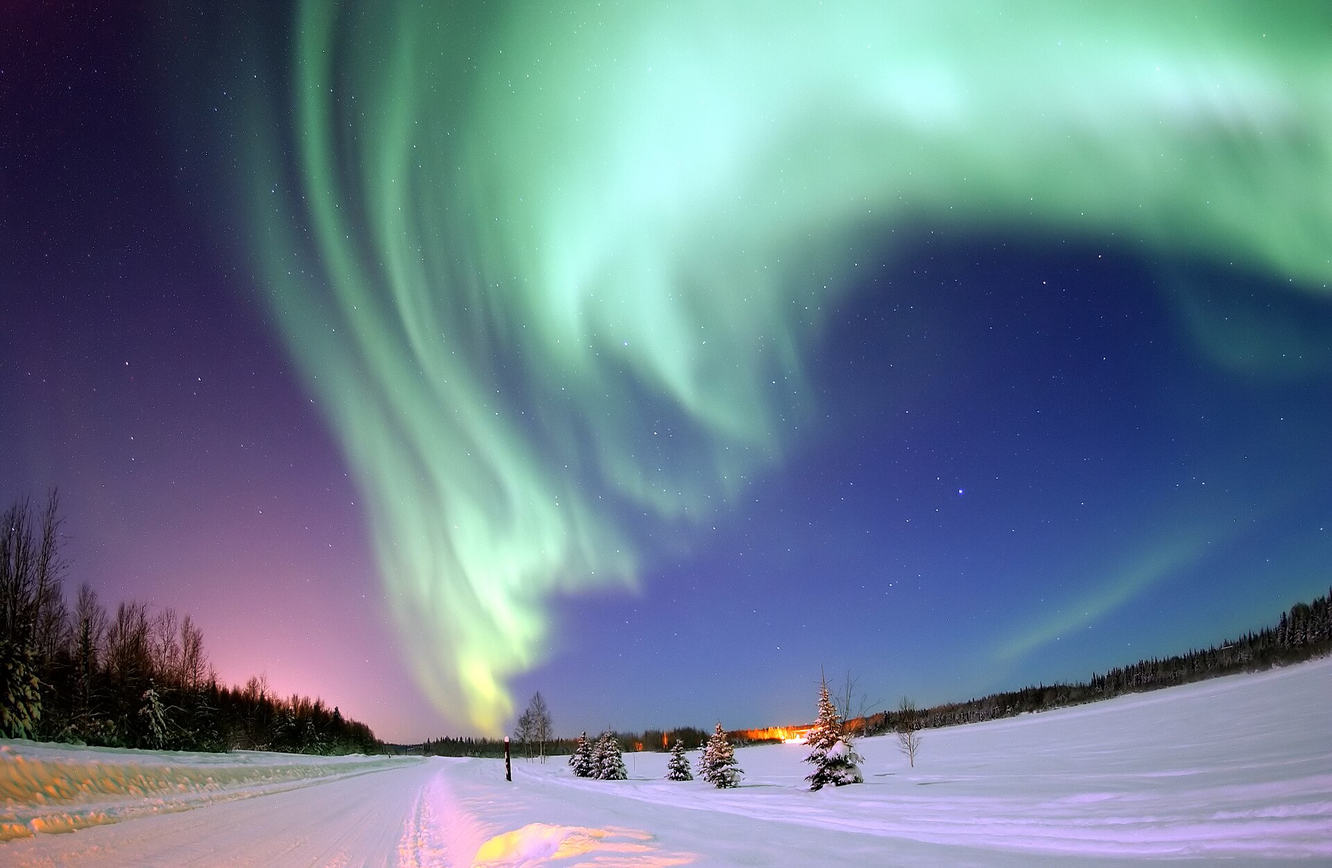 Aurora borealis over North America