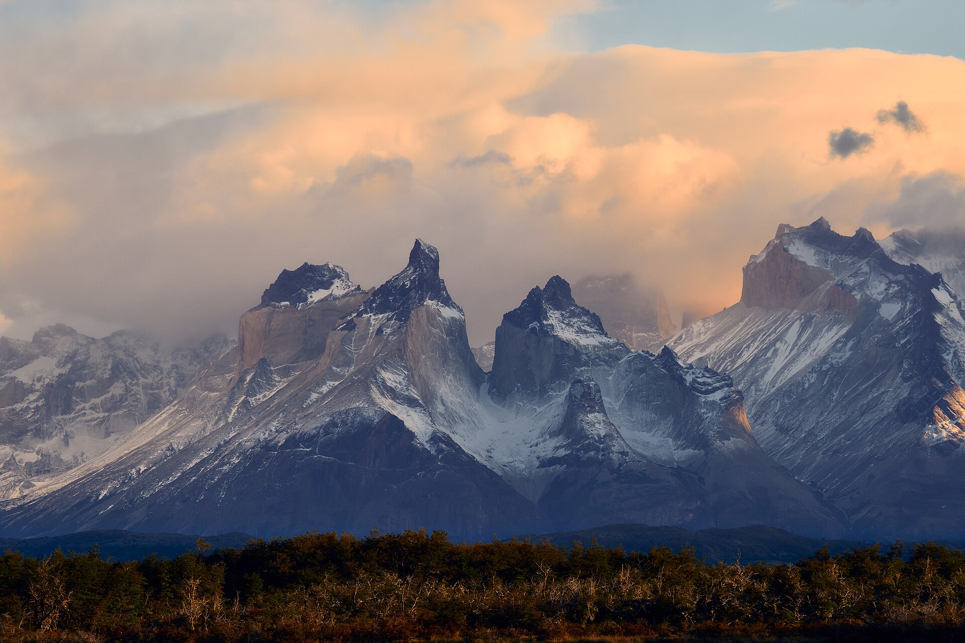 Mountain weather over Torres del Paine, Chile